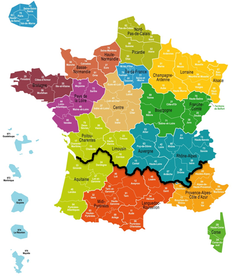 Carte sud France